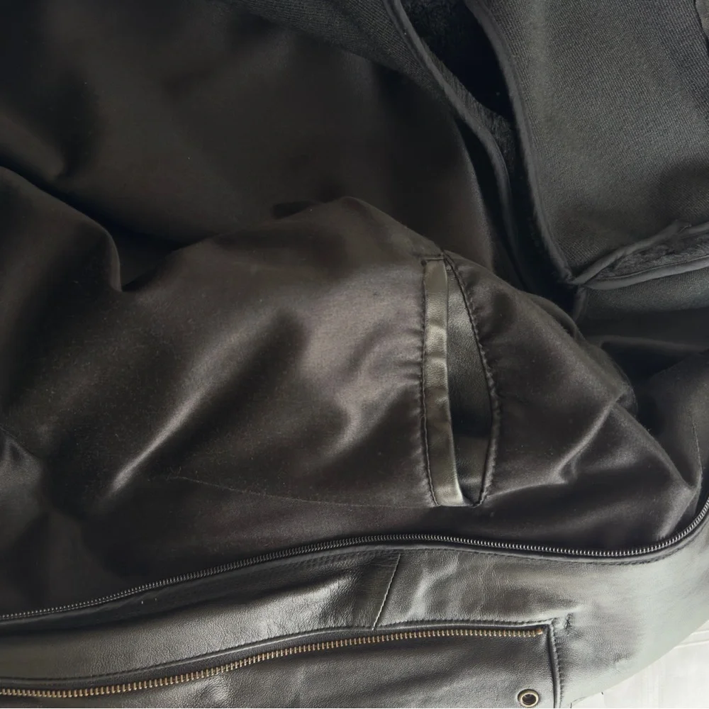 Vintage Men’s Leather Faux Fur Lined Coat